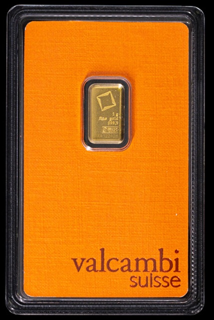 1 грам златно кюлче Valcambi Швейцария